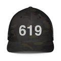 619 San Diego CA Area Code Closed Back Trucker Hat
