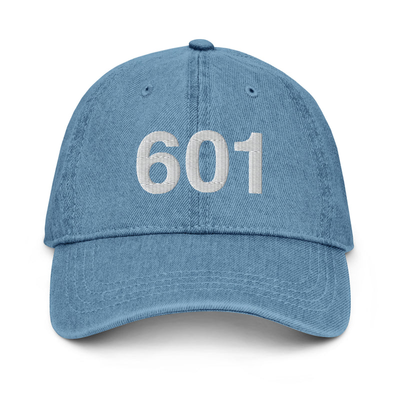 601 Jackson Mississippi Area Code Denim Dad Hat