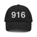 916 Sacramento Area Code Distressed Dad Hat