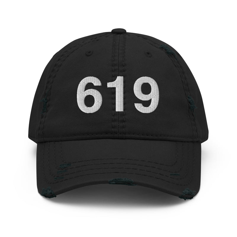 619 San Diego CA Area Code Distressed Dad Hat
