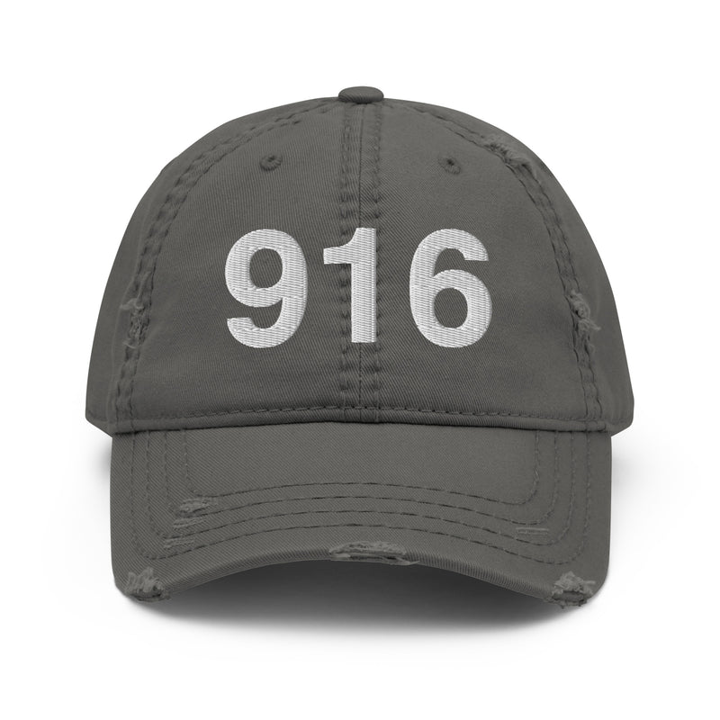 916 Sacramento Area Code Distressed Dad Hat