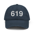 619 San Diego CA Area Code Distressed Dad Hat