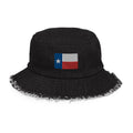 Texas Flag Distressed Denim Bucket Hat
