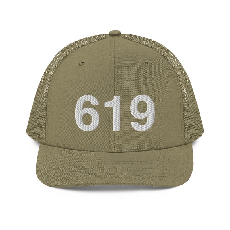 619 San Diego CA Area Code Richardson Trucker Hat