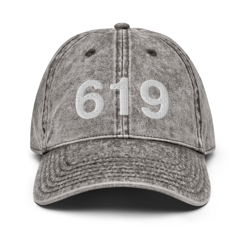 619 San Diego CA Area Code Faded Dad Hat