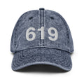 619 San Diego CA Area Code Faded Dad Hat