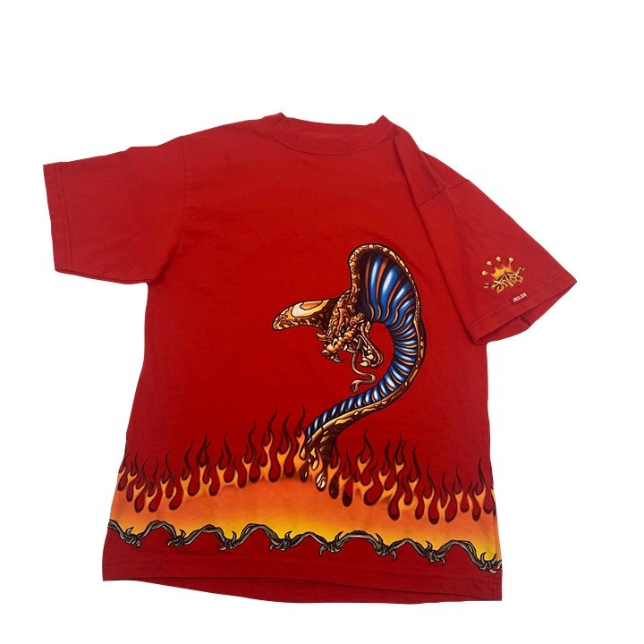 90s JNCO Jeans Flaming Dragon T-Shirt Size XL Made In USA