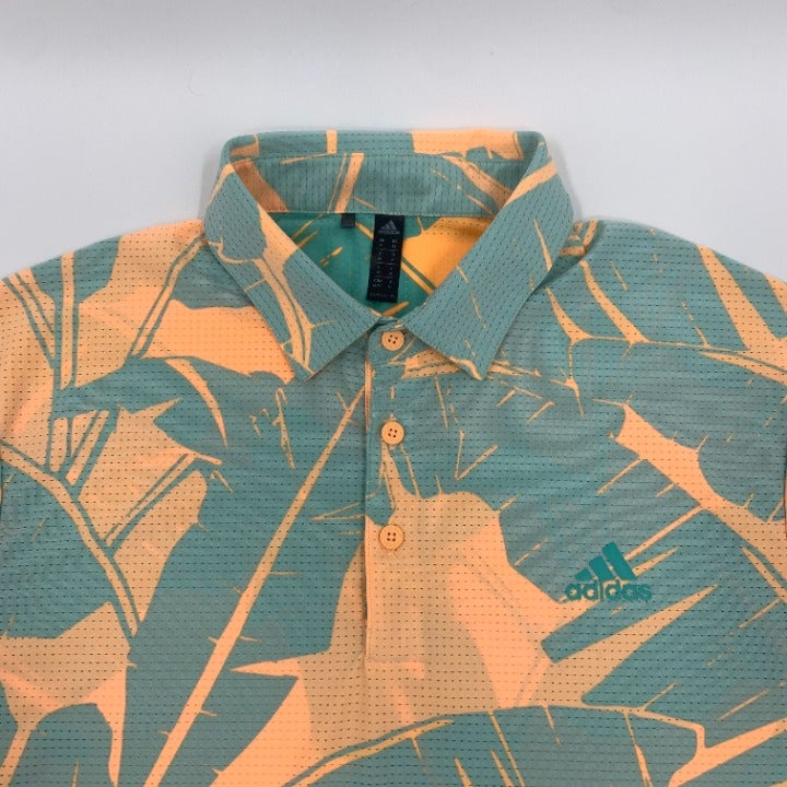 Adidas Floral All Over Print Polo Size M