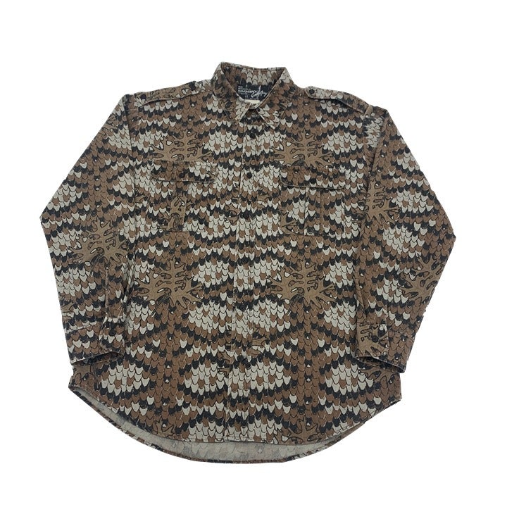 Vintage Diamondback Rattlesnake Camo Button Up Shirt Size L