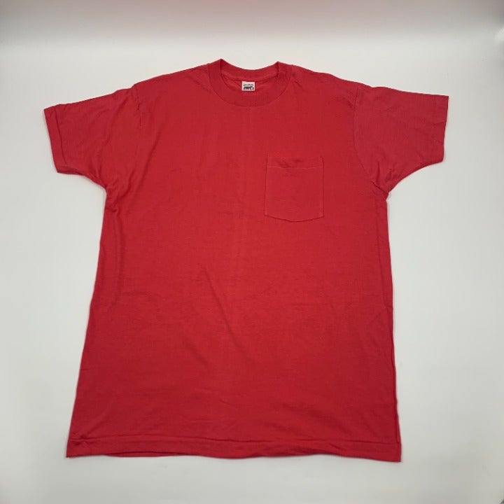 Vintage BVD Salmon Single Stitch Pocket T-shirt Made in USA Size 2XL