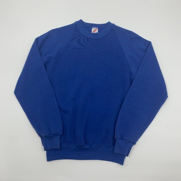 Vintage Jerzees Royal Blue Blank Sweater Size M Made in USA