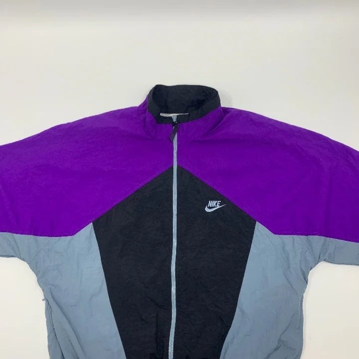Vintage 90s Purple Nike Colorblock Windbreaker