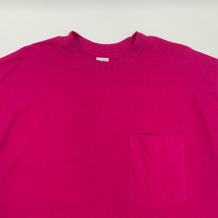 Vintage BVD Hot Pink Single Stitch Pocket T-shirt Made in USA Size 2XL