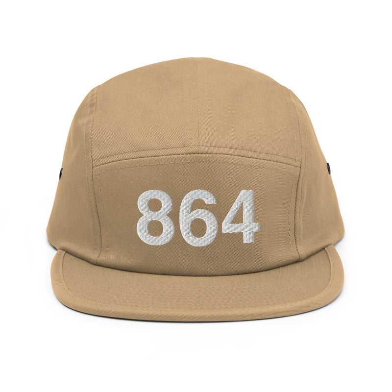 864 Greenville SC Area Code Five Panel Camper Hat