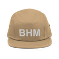 BHM Birmingham Airport Code Five Panel Camper Hat