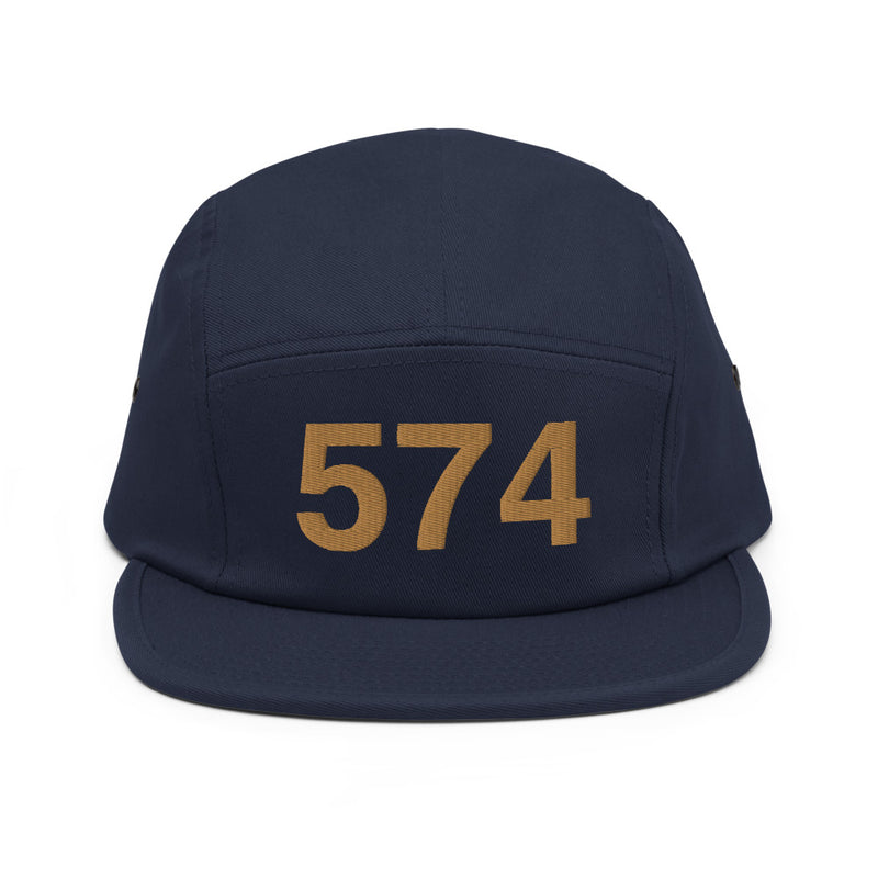 Navy & Gold 574 South Bend Area Code Camper Hat