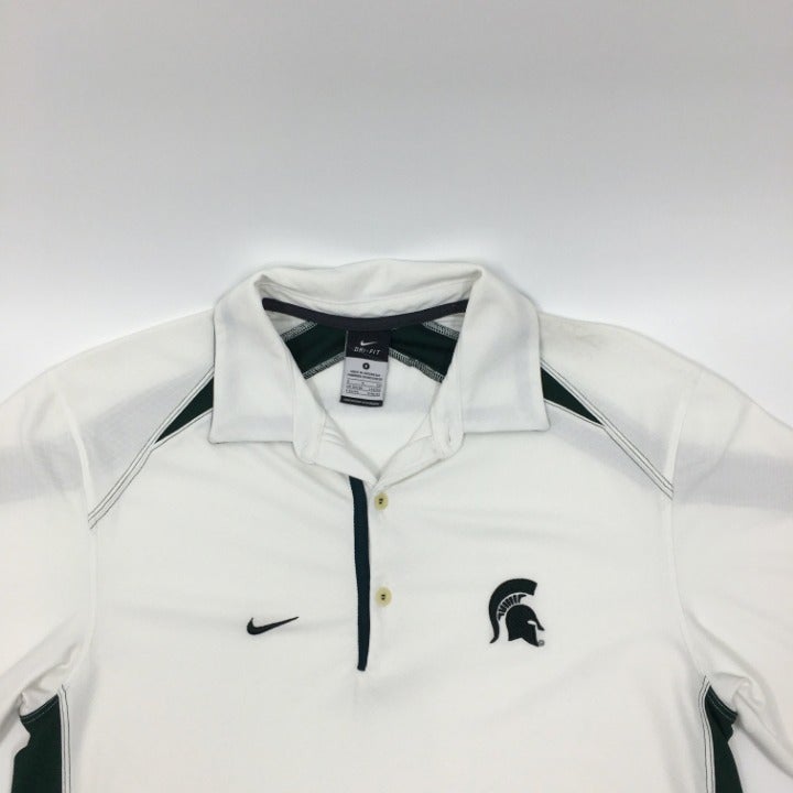 White Michigan State Nike polo size S