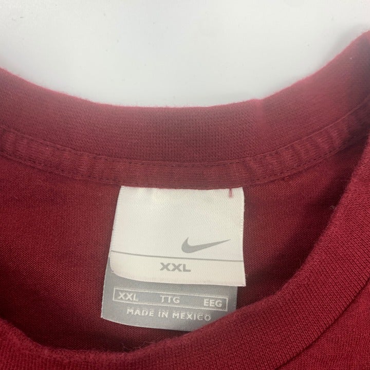 Maroon Nike Embroidered T-Shirt Size 2XL