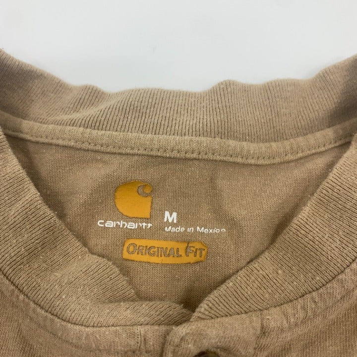 Tan Carhartt Henley Pocket T-Shirt Size M