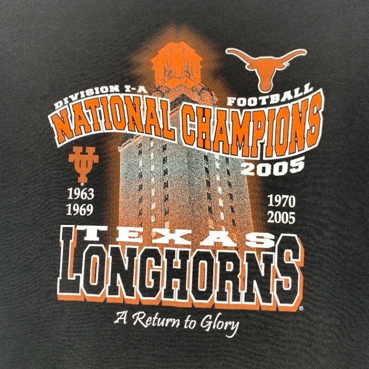Black Texas Longhorns 2005 National Champions T-shirt Size S