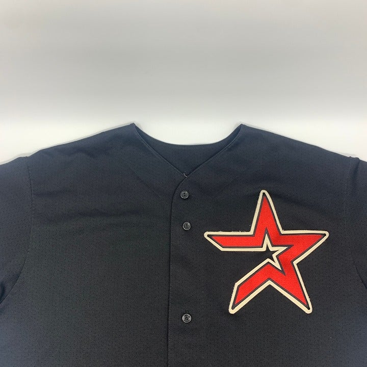 Vintage Black Houston Astros Button Up Jersey