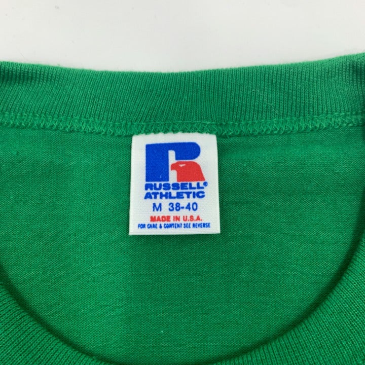 Green Russell Athletic Single Stitch Paper Thin T-shirt Size M Made in USA