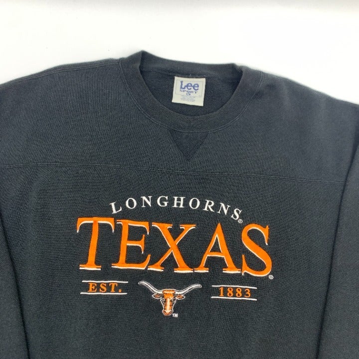 Vintage Black Texas Longhorns Embroidered Sweatshirt Size XL