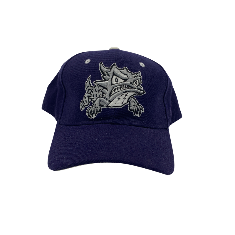 Purple TCU horned frogs fitted hat.