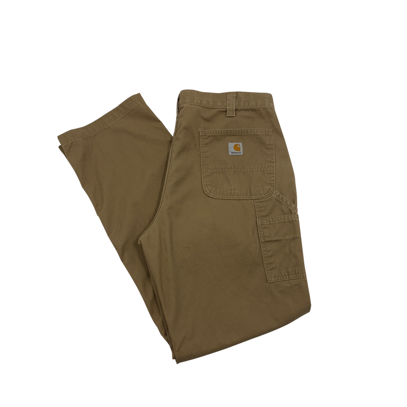 Brown Carhartt B324 DKH Relaxed Fit Carpentry Pants 38x34