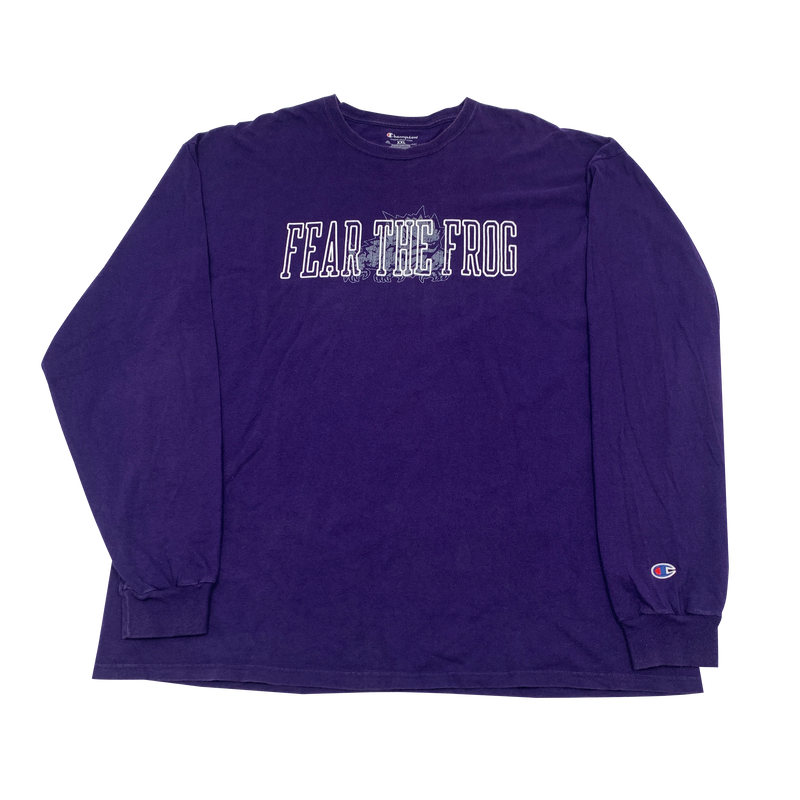 Long Sleeve TCU "Fear The Frog" Champion T-shirt Size 2XL