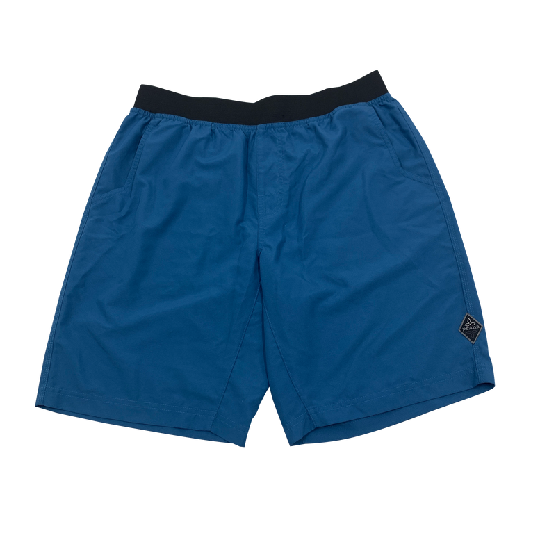Prana Mojo Blue Elastic Wasit Shorts Size L 10" Inseam