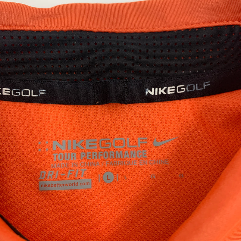 Nike golf peach pocket polo size large.