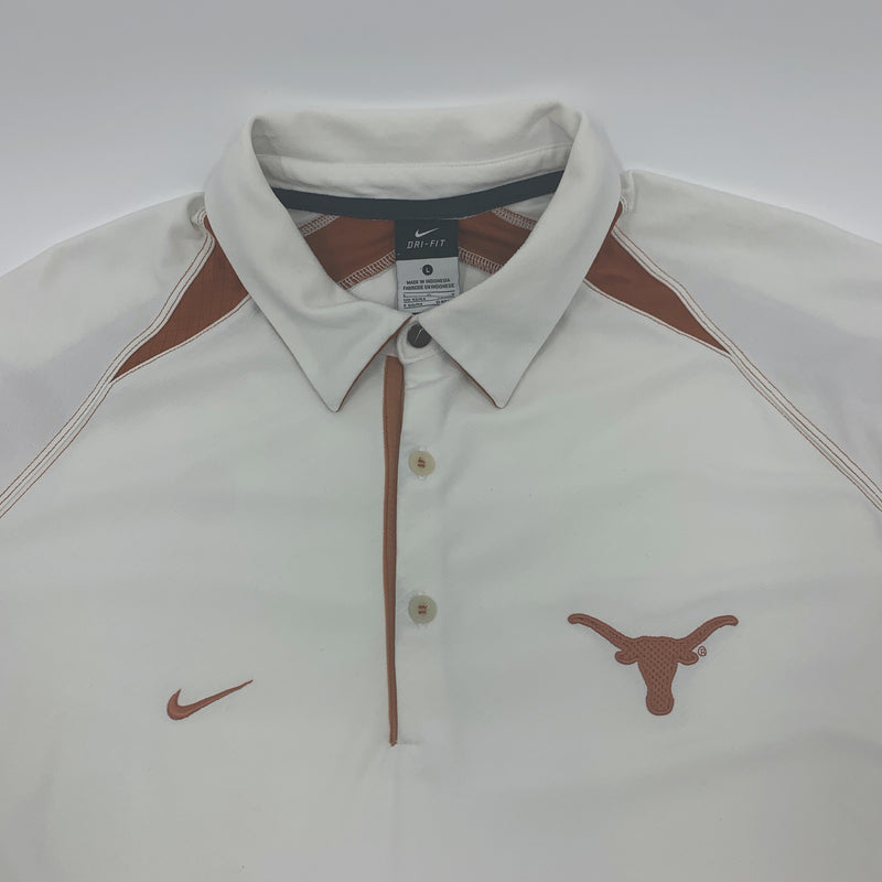 White Nike Texas Longhorns Polo Size L