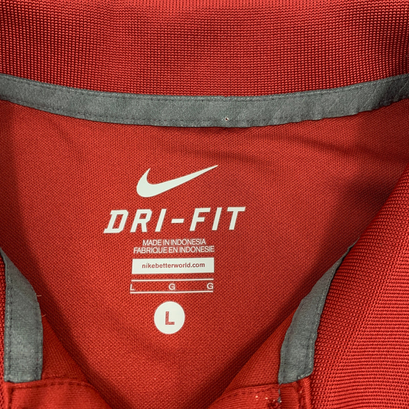 Red & Gray Nike Dri-Fit Arkansas Razorbacks Polo size L