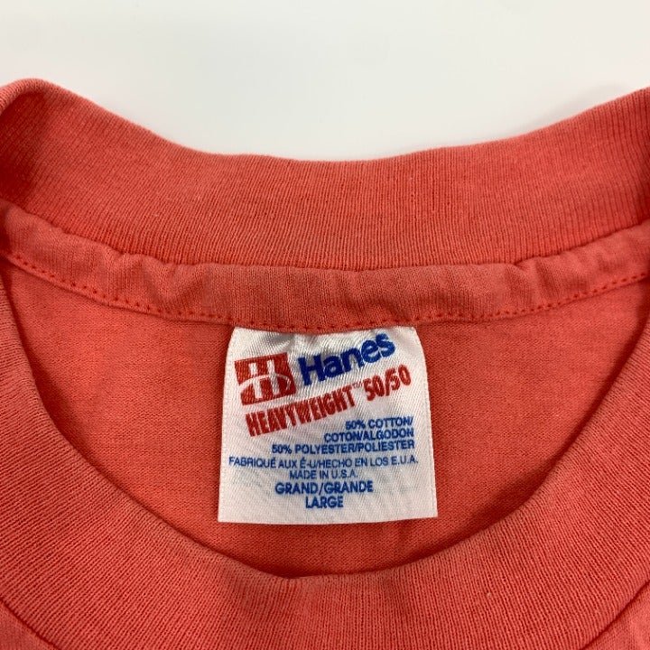 Salmon Single Stitch Blank T-Shirt Size L Made In USA