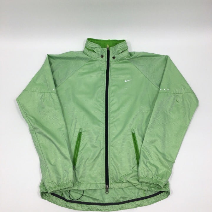 Womens Neon Green Reflective Nike running jacket size M