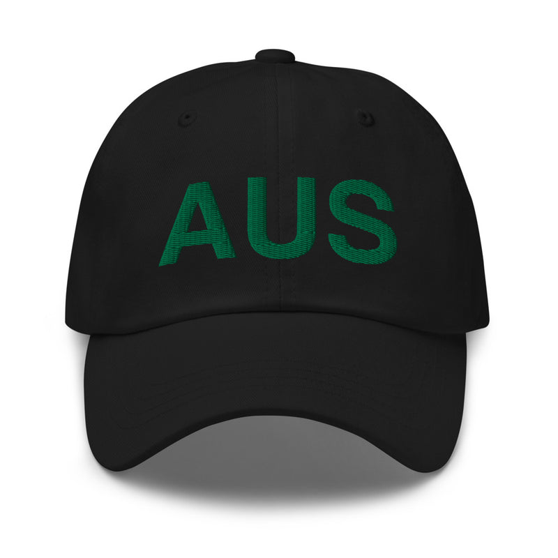 Black and Green AUS Austin Airport Code Dad Hat