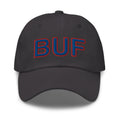 Blue and Red BUF Buffalo Airport Code Dad Hat