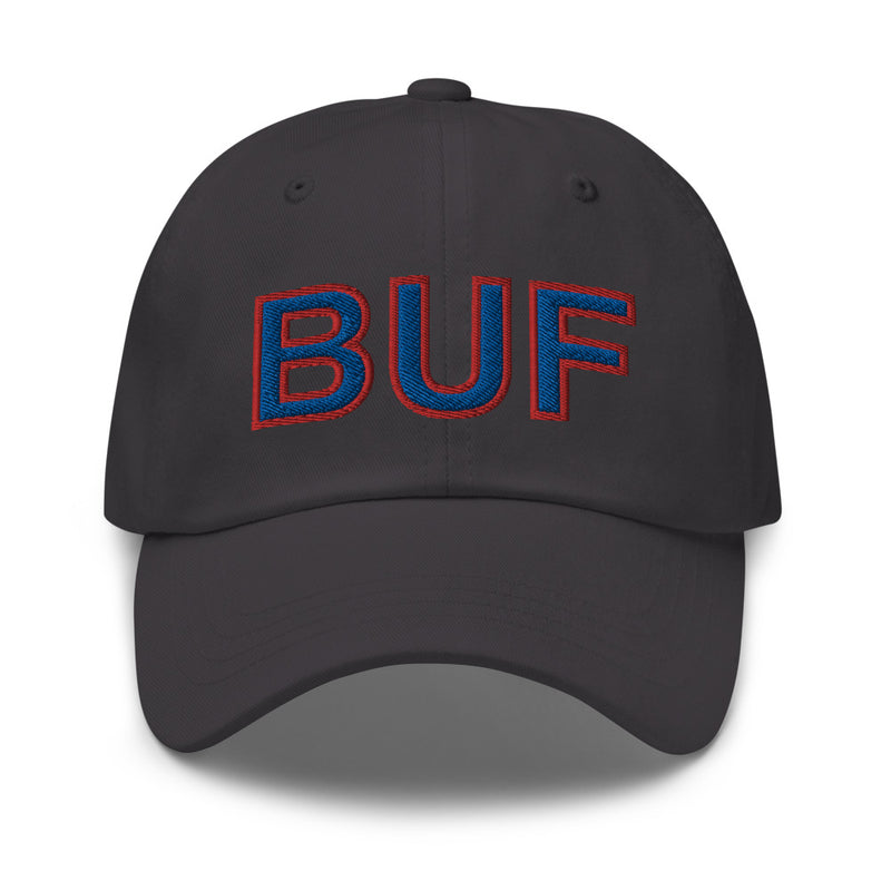 Blue and Red BUF Buffalo Airport Code Dad Hat