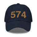 Navy & Gold 574 South Bend Area Code Dad Hat