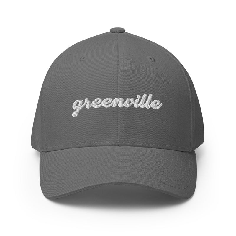 Cursive Greenville SC Closed Back Hat