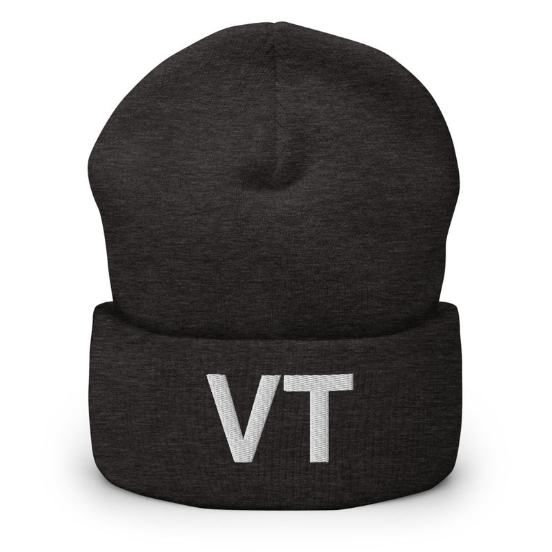 Vermont VT State Abbreviation Cuffed Beanie