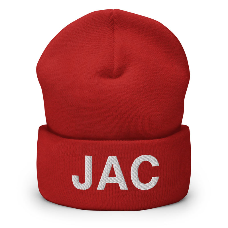 JAC Jackson Hole Airport Code Cuffed Beanie