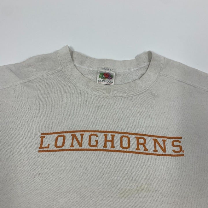 Vintage White Texas Longhorns Sweatshirt Size L