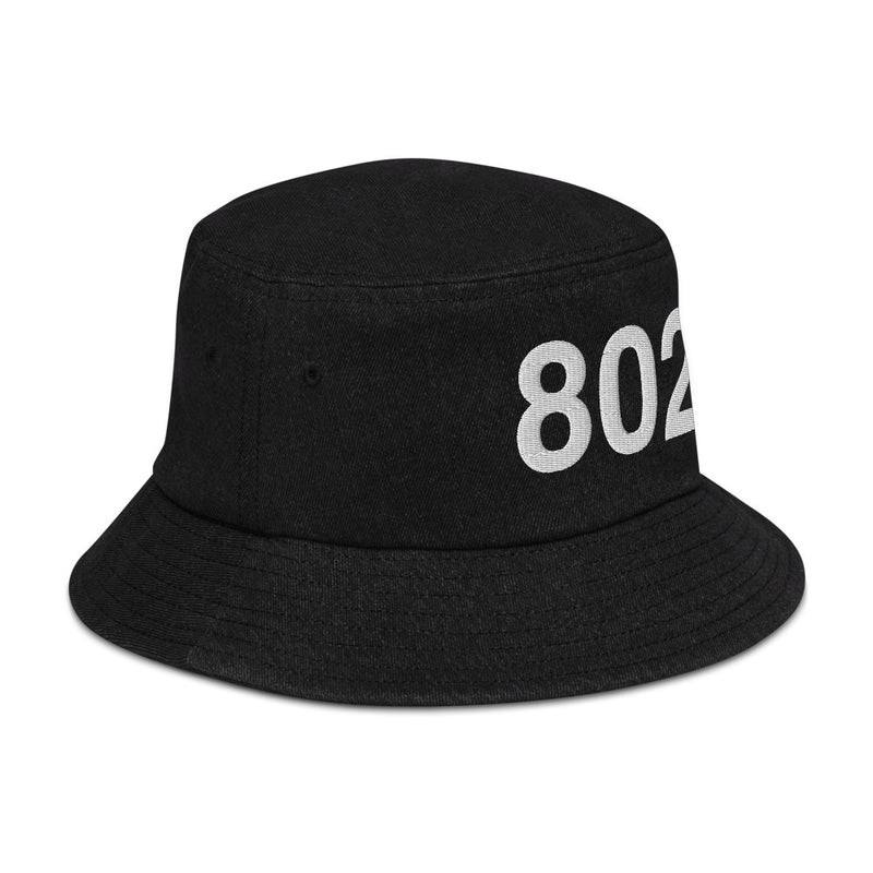 802 Vermont Area Code Denim Bucket Hat