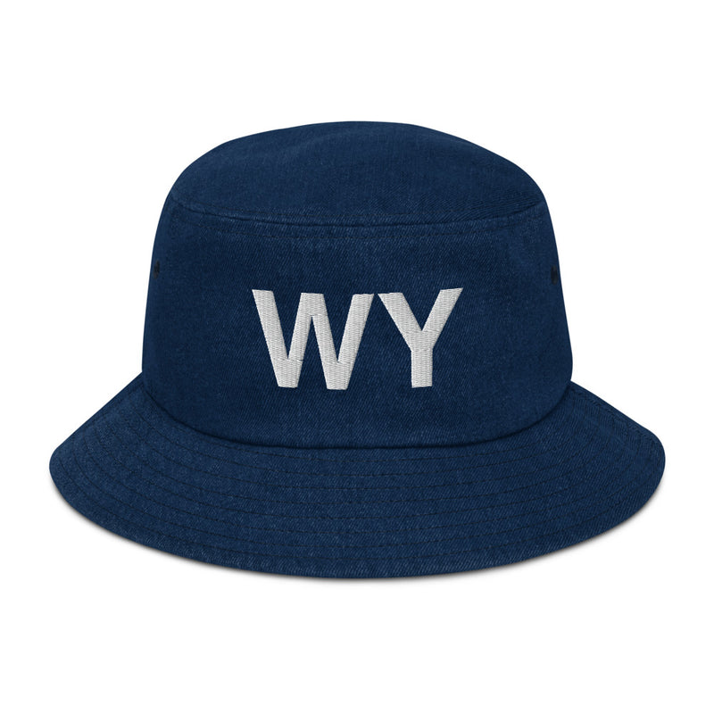 Wyoming WY Denim Bucket Hat