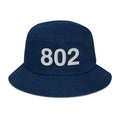802 Vermont Area Code Denim Bucket Hat