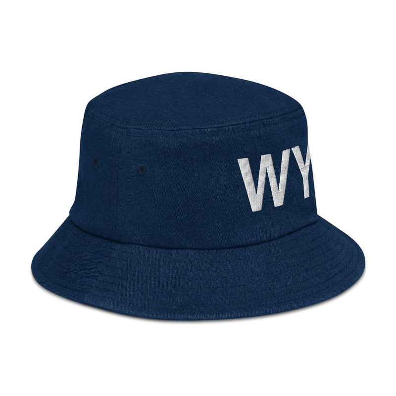 Wyoming WY Denim Bucket Hat