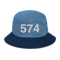 574 South Bend IN Area Code Denim Bucket Hat