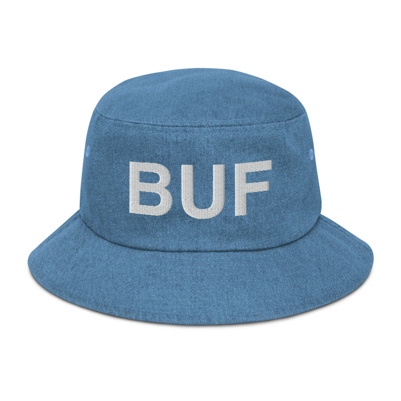 BUF Buffalo NY Airport Code Denim Bucket Hat